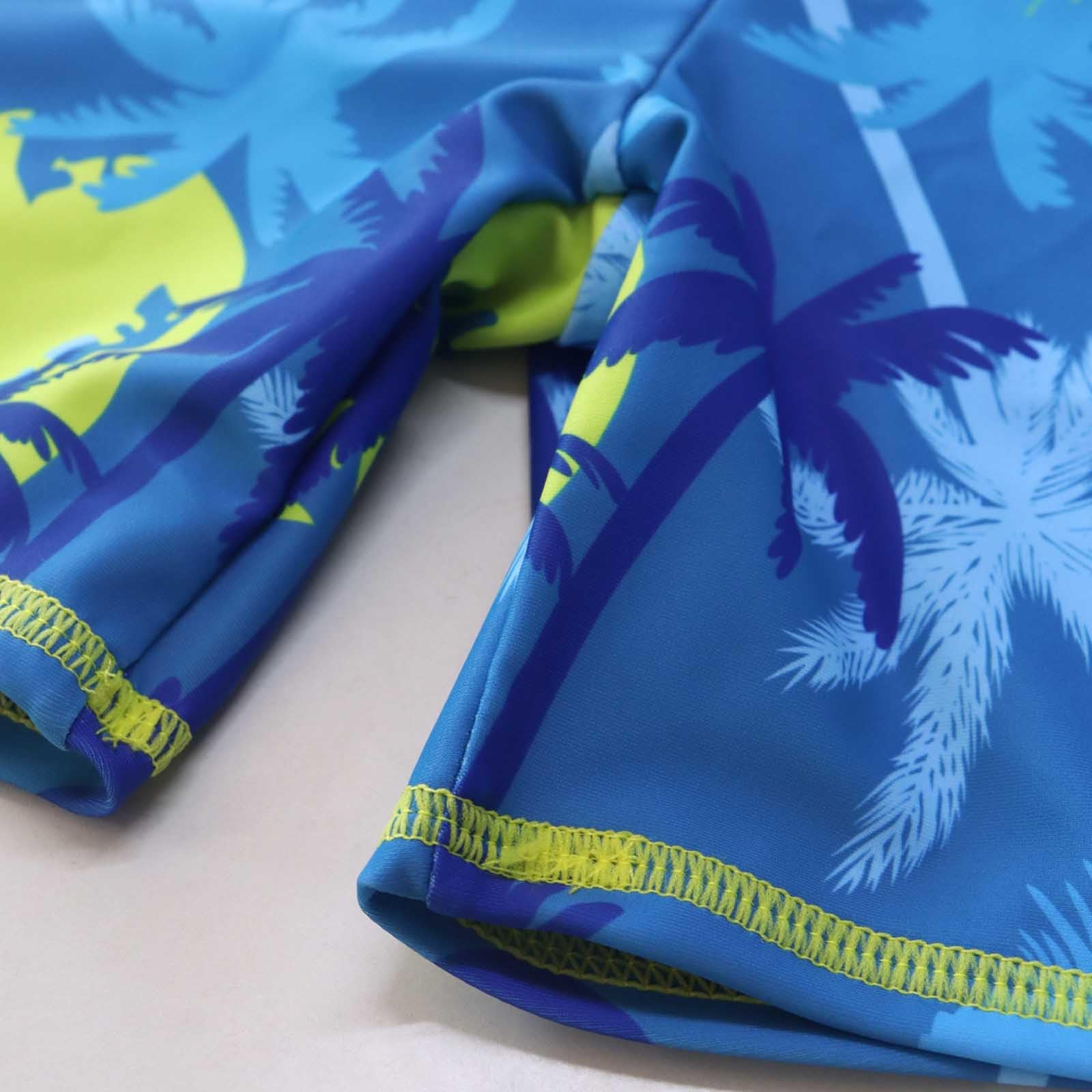 Générique Maillot de Bain garçon Deux pièces Solaire UPF 50+ Manches Longues imprimé Arbre Natation Surf Printemps été