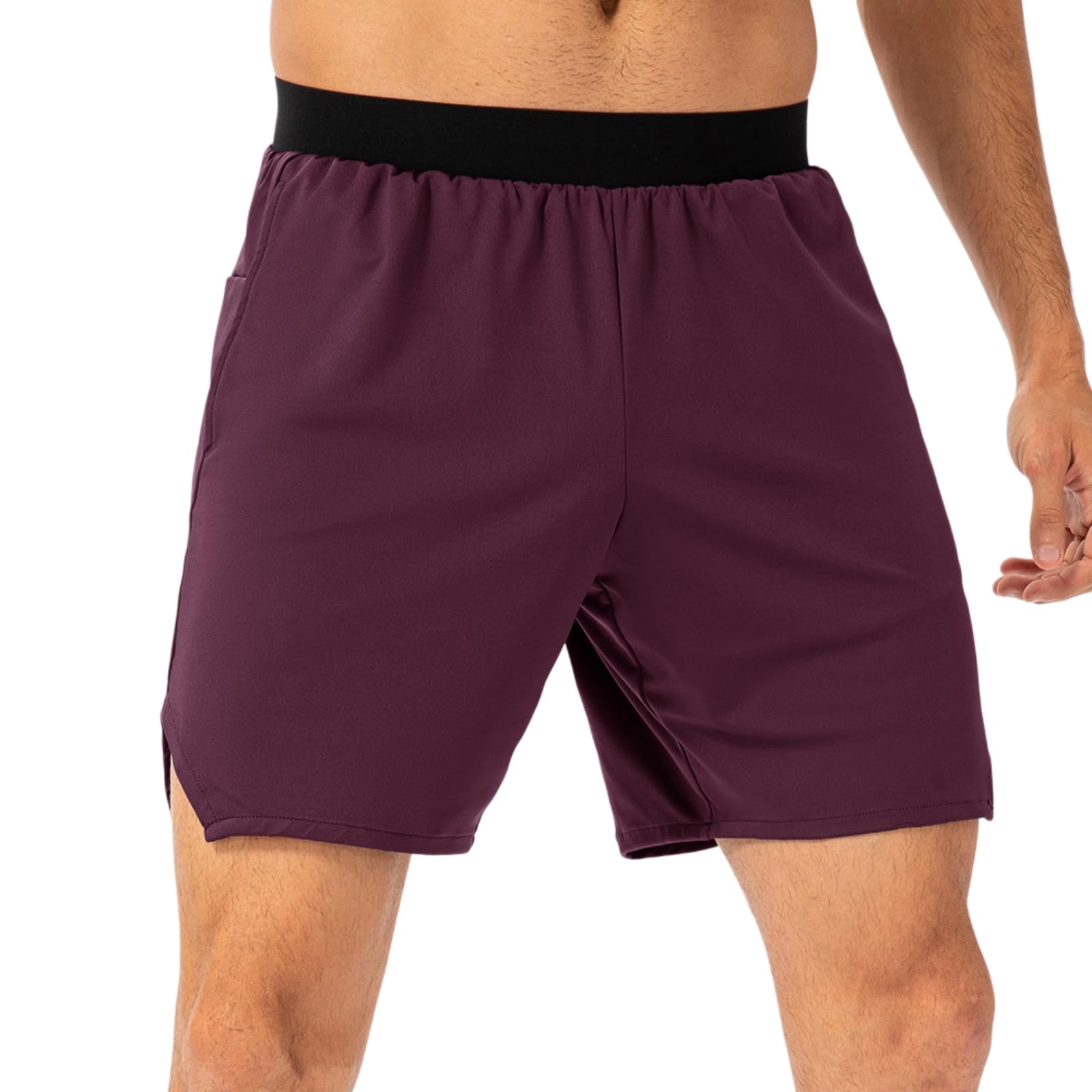 Short homme quick dry running rouge bordeaux pour sport et gym