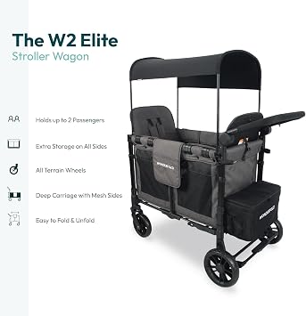 WonderFold W2 Elite Stroller Wagon Charcoal Grey