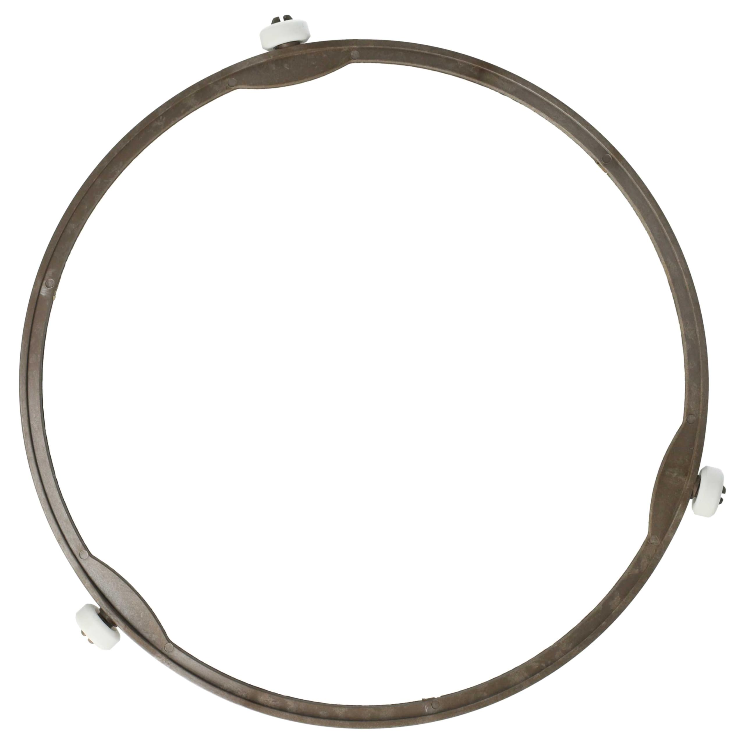Image secondaire de vhbw Support plateau tournant universel de 19cm pour micro-ondes compatible avec Bosch, Siemens, AEG, Severin - marron/blanc