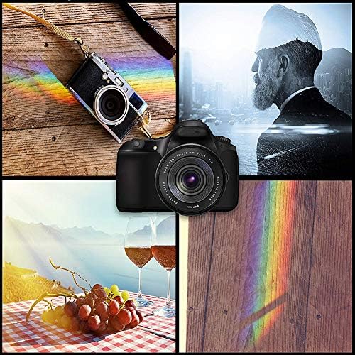 Simuer 2 Pack Crystal Optical Glass Triangular Prism Refractor for Teaching Light Spectrum Physics and Photo Photography Prism,2", 3"