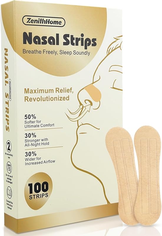 Nasal Strips 100 Count, New Upgraded Softer & Stronger for Snoring Relief, Nose Strips for Breathing, Anti Snoring Devices for Sleep & Sports, Help Relieve Nasal Congestion, Deeper Sleep