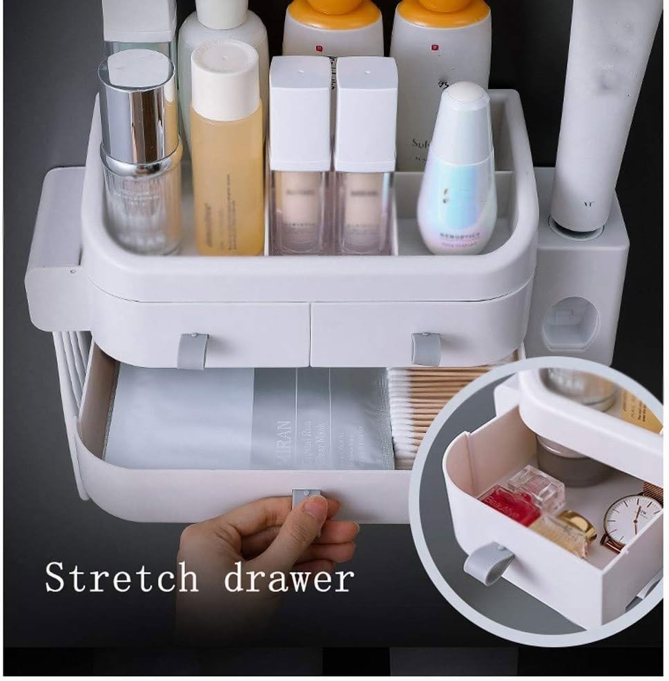 Toothbrush Cup Holder - Wall Mount Free Punch Rack Bathroom Wash Storage