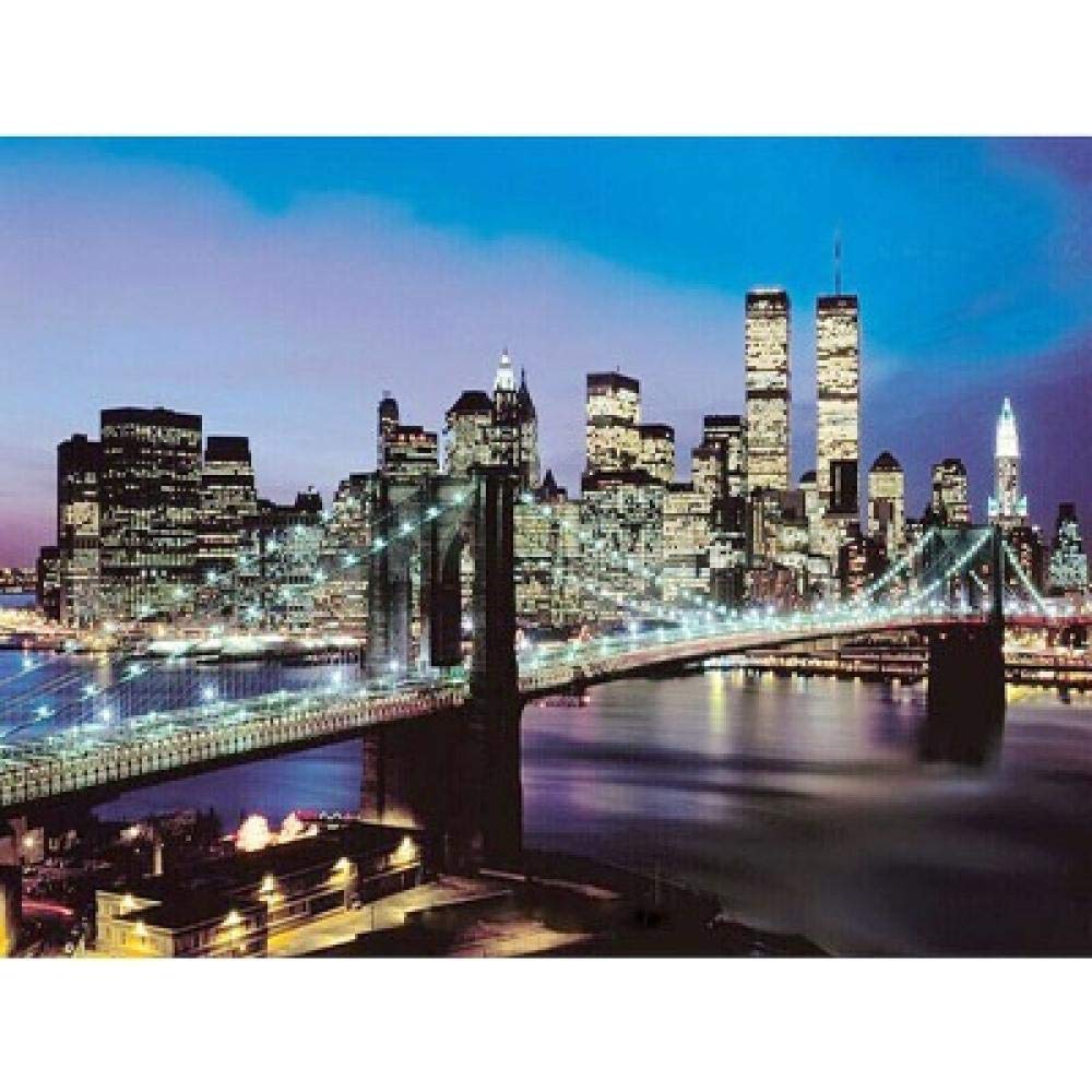 Peinture diamant Croix River Bridge de nuit 50x60cm strass ronds