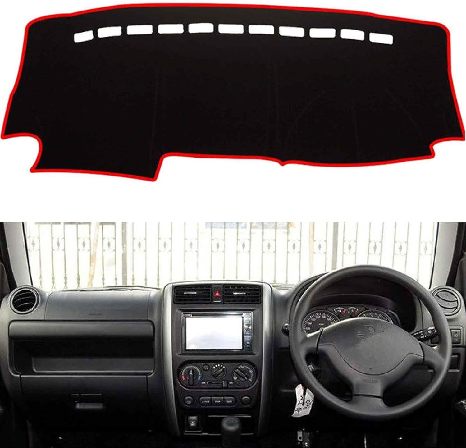 DdaiXQ Car Dashboard Mat For Suzuki Jimny 1998 1999 2000 2001 2002 2003-2017, Anti Slip Anti Glare Dustproof Dashboard Cover Pad Protector Dash Cover Sunshade Dashmat