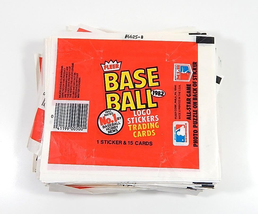 Lot of (100) 1982 Fleer Baseball Empty Wax Pack Wrappers - Sports Memorabilia
