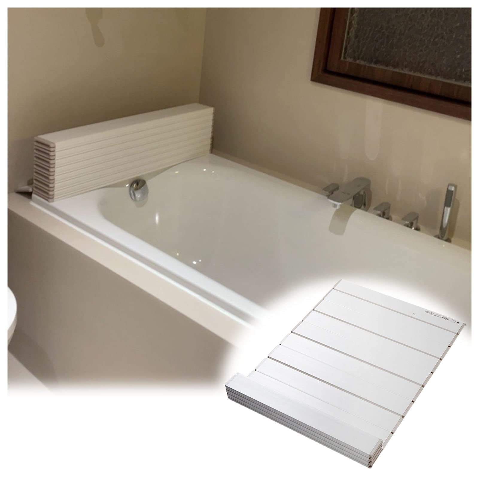 Housse de baignoire pliante polypropylène - Couvercle isolant de salle de bain 70 75 80 cm