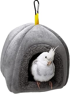 Barn Eleven Winter Warm Bird Nest House Bed Hammock Toy for Pet Pet Parrot Parakeet Cockatiel Conure Lovebird (Grey)