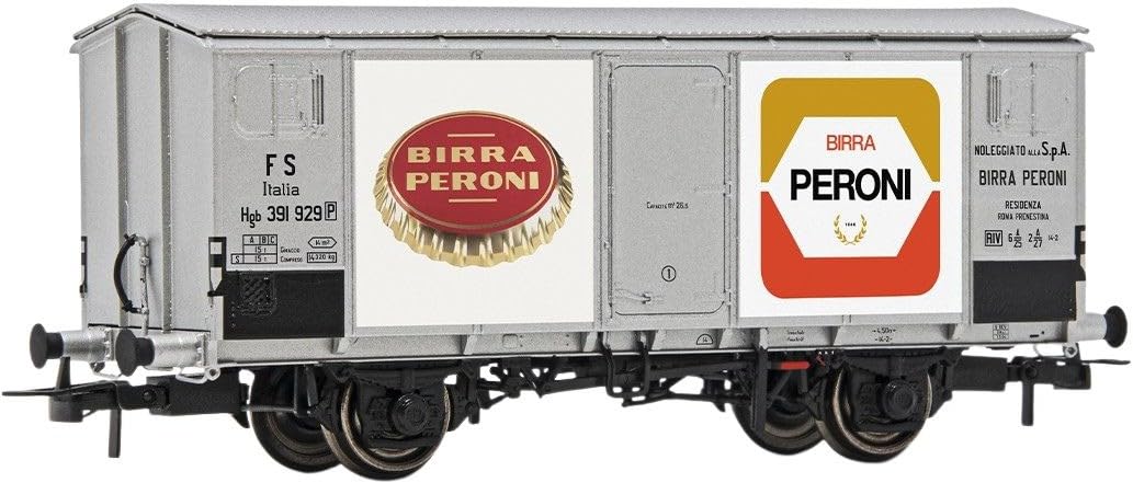 Rivarossi HR6710 FS, 2-axle refrigerated wagon Hgb, metallic body, "Peroni", ep. III Railway Wagons