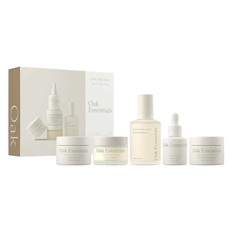 Kit de cuidados faciais Oak Essentials The Routine com 5 peças
