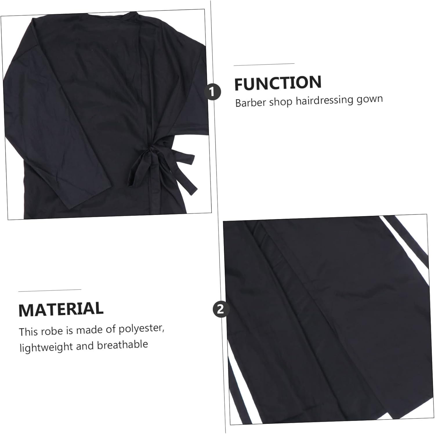 Beaupretty Kimono Style Hair Salon Client Gown Adjustable Hair Cutting Apron Lightweight Breathable Hairdressing Smock for Home and Use