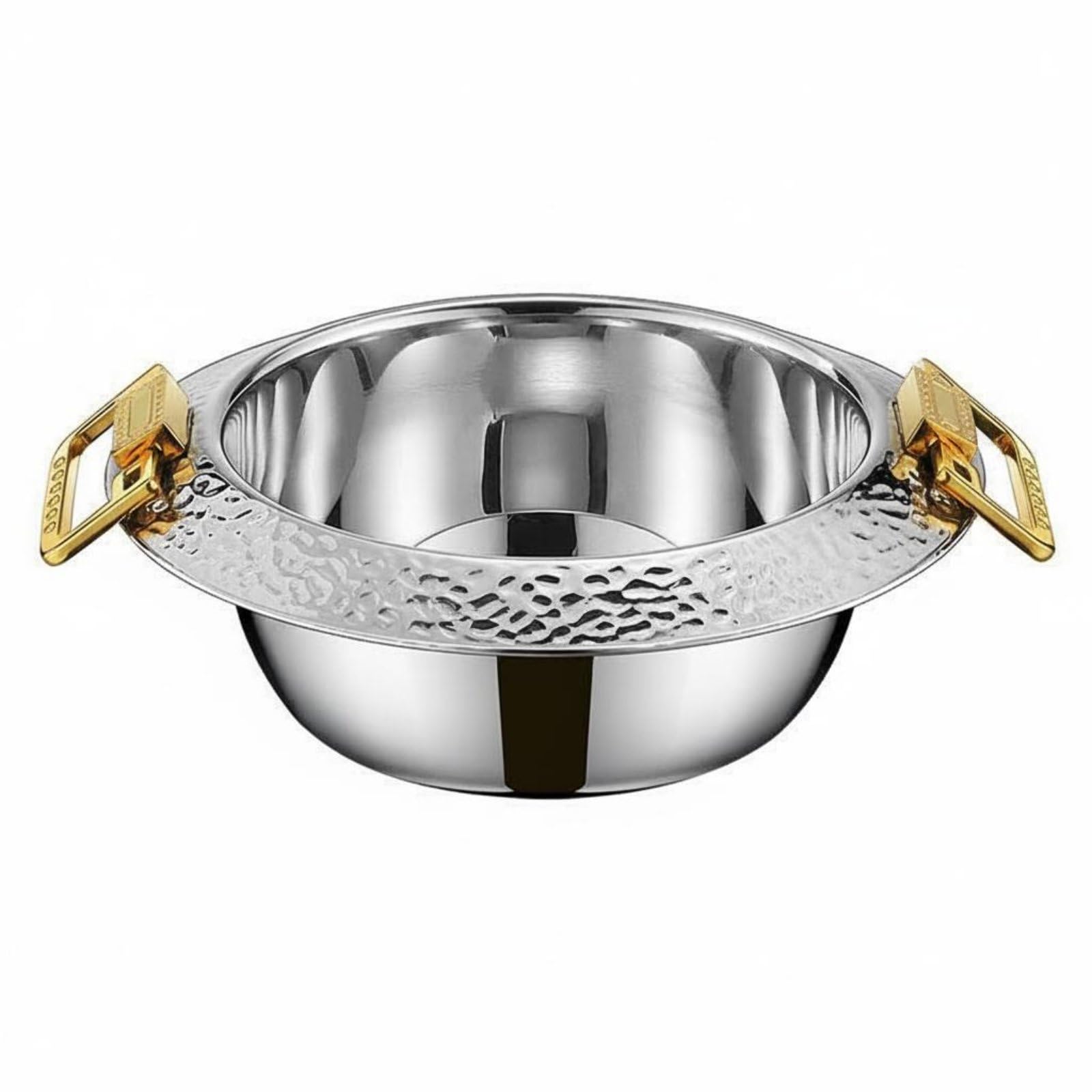 MYADDICTION Induction and Gas Cooktop Compatible Mini Hot Pot Bowl Thickened Bottom Individual Hot Pot Easy to Clean Cookware for Restaurant, Home, Silver-picture-18