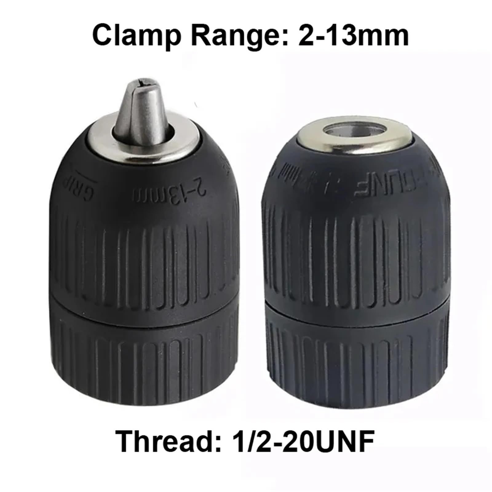 Mandrin de perçage sans clé convertisseur 2-13 mm filetage 1/2"-20UNF adaptateur à changement rapide SDS 6,35 mm clé à percussion hexagonale, outil (adaptateur carré mandrin)
