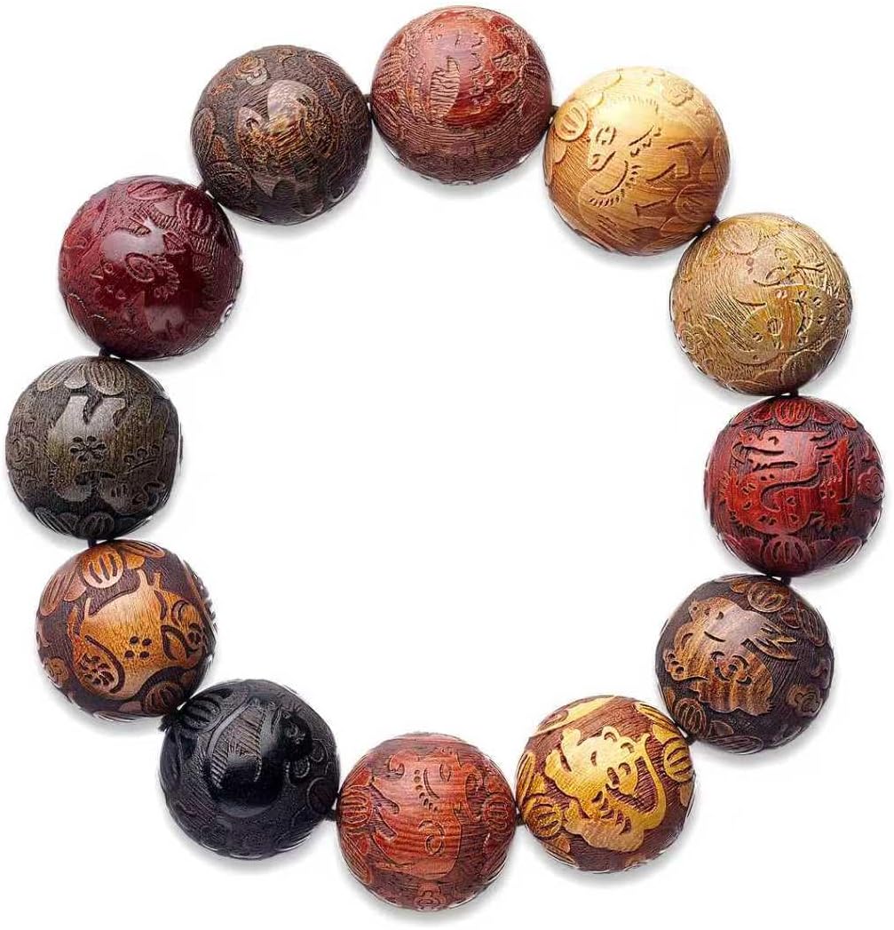 Handcrafted Wooden Bead Bracelet Mixed Natural Wood Colors Prayer Bracelet for Men or Women,1pc/pack