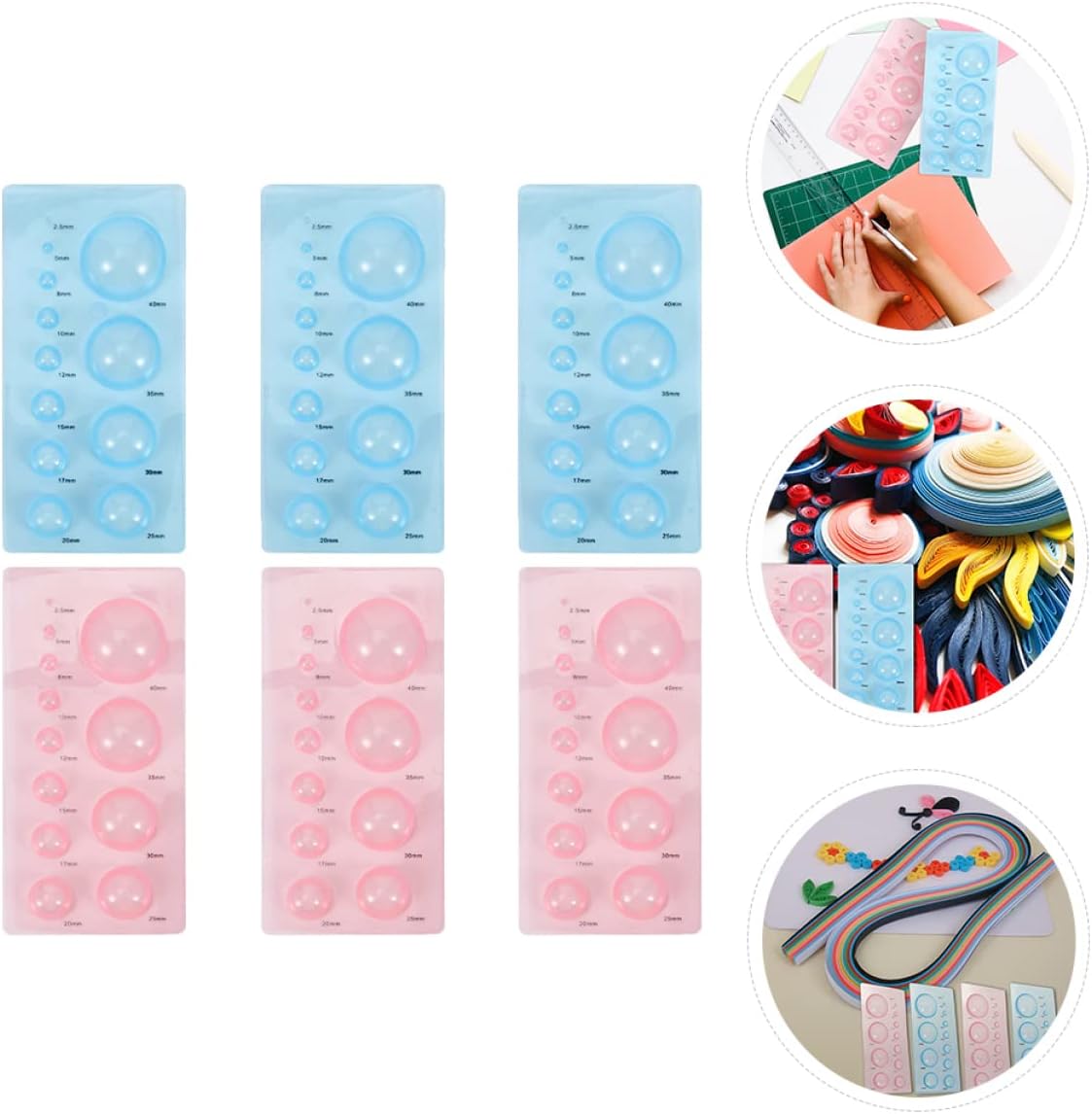 DOITOOL 6pcs Paper Quilling Mould Set for DIY Craft 3D Paper Craft Tools for Beginners Colorful Quilling Tools for Home Decoration and Creative Projects