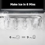 Silonn Ice Makers Countertop, 9 Cubes Ready in 6 Mins, 26lbs in 24Hrs, Self-Cleaning Ice Machine with Ice Scoop and Basket, 2 Sizes of Bullet Ice for Home Kitchen Office Bar Party