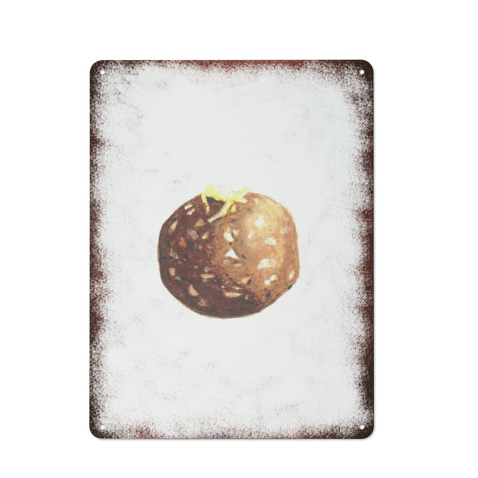 peiyeety Metal Tin Sign Chocolate Ball Pattern Vintage Rustic Wall Art Kitchen Bathroom Bedroom Living Room Cafe Farmhouse Entryway Office Garage Home Bar Laundry Room Porch Patio 8x12 Inch