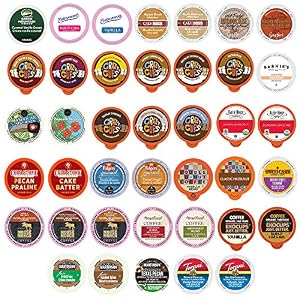 Image of Flavored Coffee Pod Variety Pack - 40 Unique Flavors of Chocolate, Vanilla, Caramel, and More from Top Coffee Brands - Compatible with Keurig K Cups Brewers, 40 Coffee Capsules - No Duplicates