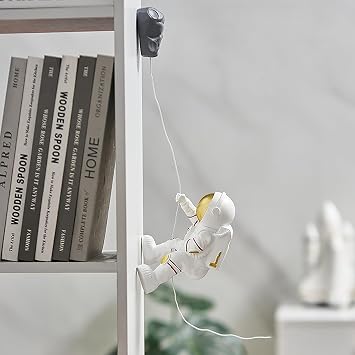 Astronaut Climbing Man Wall Sculpture Art Decor,Modern Climber Figurine Ornaments for Kids Room Bedroom Living Room Bookshelf,A