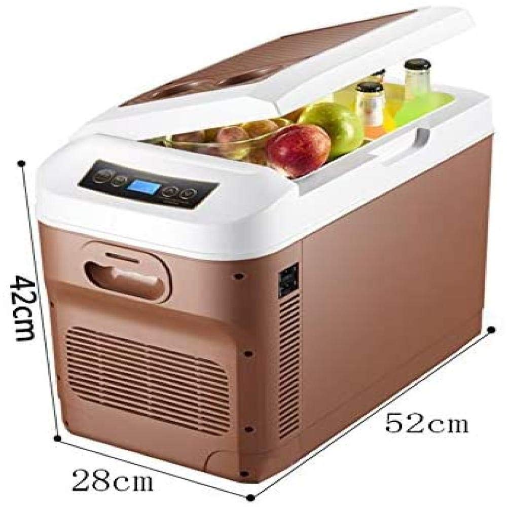 ZLM Mini Frigorifero Portatile per Auto, scaldavivande Domestico Compatto, 28L 28L Dc12V / 24V, Ac220V Marrone