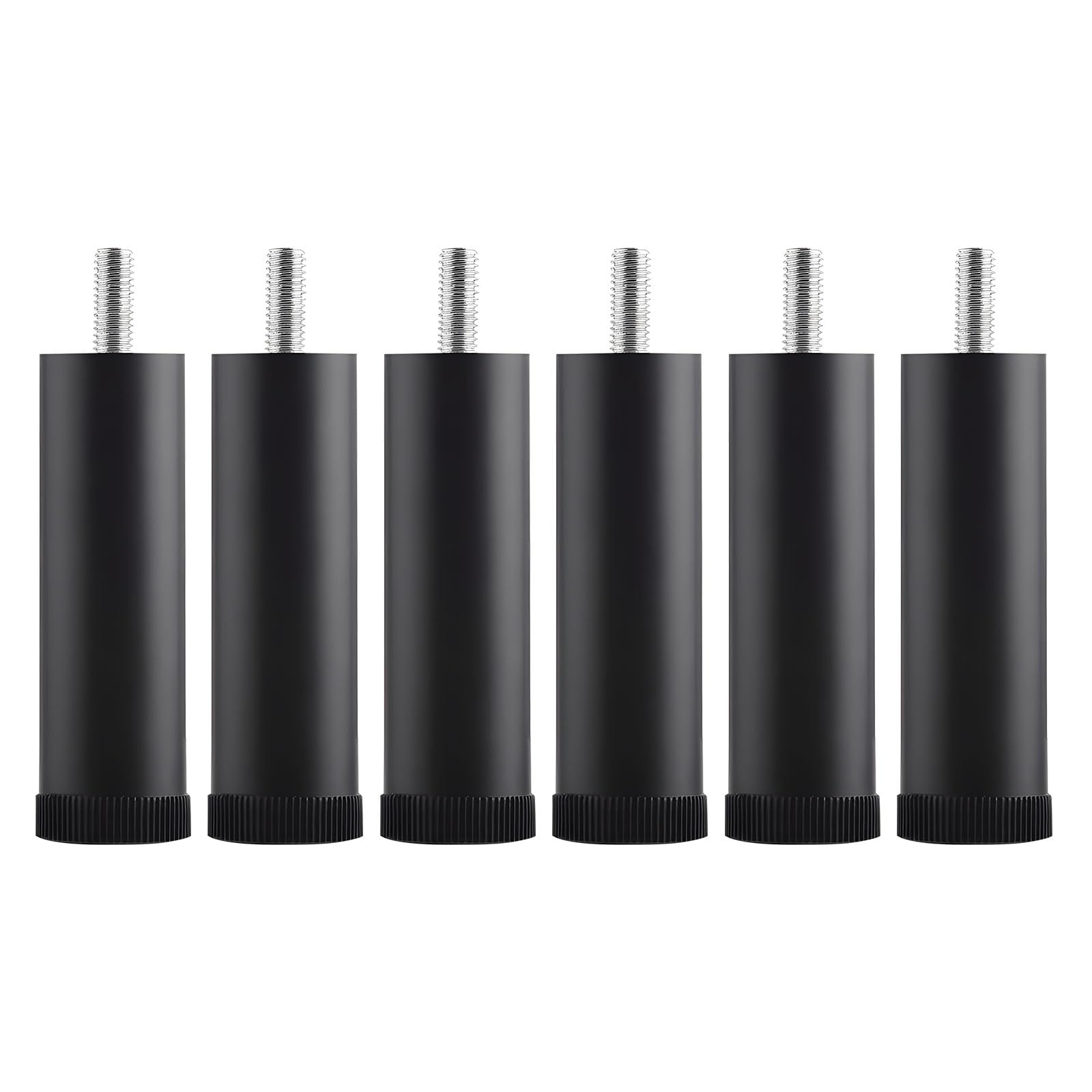 Elnwnnkc Black 6Pcs Furnitures Height Adjusters 3.4 Inch Bed Risers Metal Base Thread Quick Install Metal Bed Multipurpose Sofa Chair