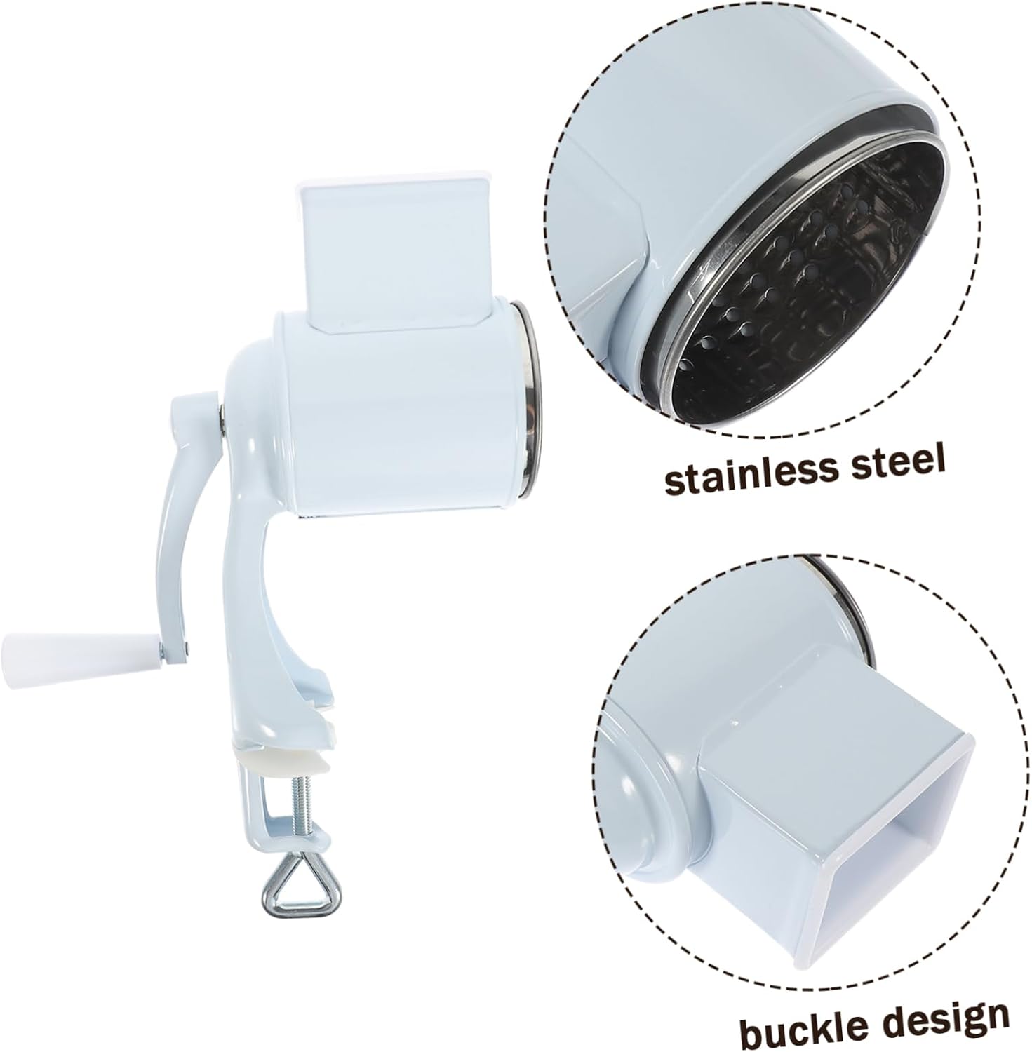 Sturdy Metal Cheese Grater and Nuts Grinder Multi-purpose Manual Grating Tool with Strong Drum for Cheese Vegetables and Nuts Home Restaurants