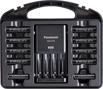 Panasonic K-KJ75KHC82A eneloop pro High Capacity Rechargeable Batteries Power Pack 8AA & Panasonic BK-4HCCA12FA pro AAA High Capacity Ni-MH Pre-Charged Rechargeable Batteries, 12-Battery Pack