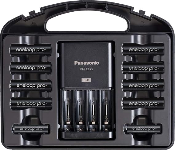 Panasonic K-KJ75KHC82A eneloop pro High Capacity Rechargeable Batteries Power Pack 8AA & Panasonic BK-4HCCA12FA pro AAA High Capacity Ni-MH Pre-Charged Rechargeable Batteries, 12-Battery Pack