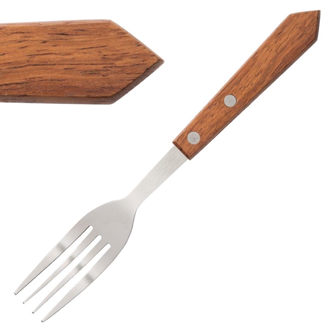 Fourchettes à Viande Manches en Bois