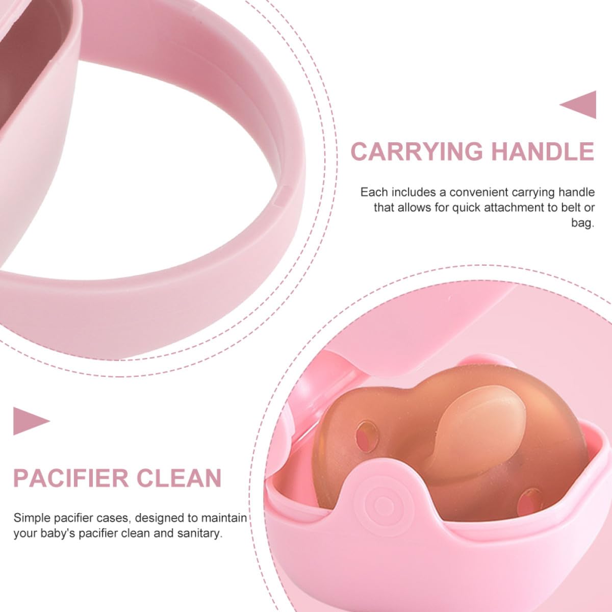 GARVALON 4pcs Case Storage Box Set, Dustproof Pp Plastic Soother Holder for Travel, Portable Pacifier Organizer for Teethers Random Color