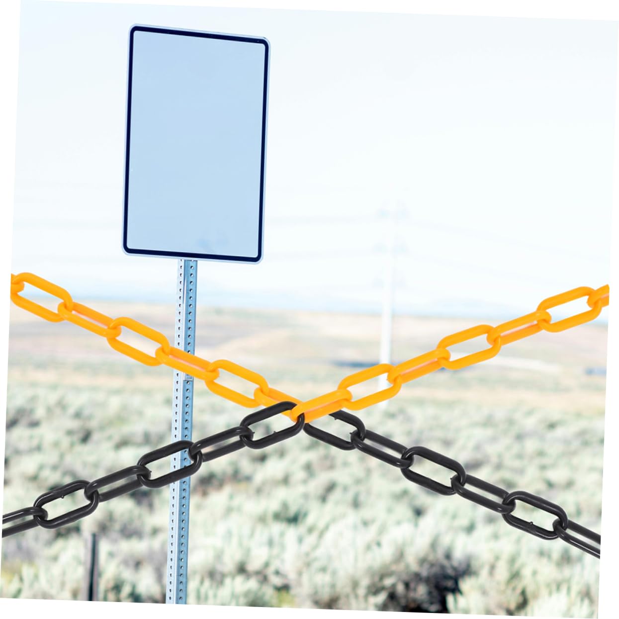 Cadena de Barrera de Seguridad de Plástico 25m para Señalización | Postes de Aviso y Conos, Delimitación en Obra Vial, Resistente Intemperie