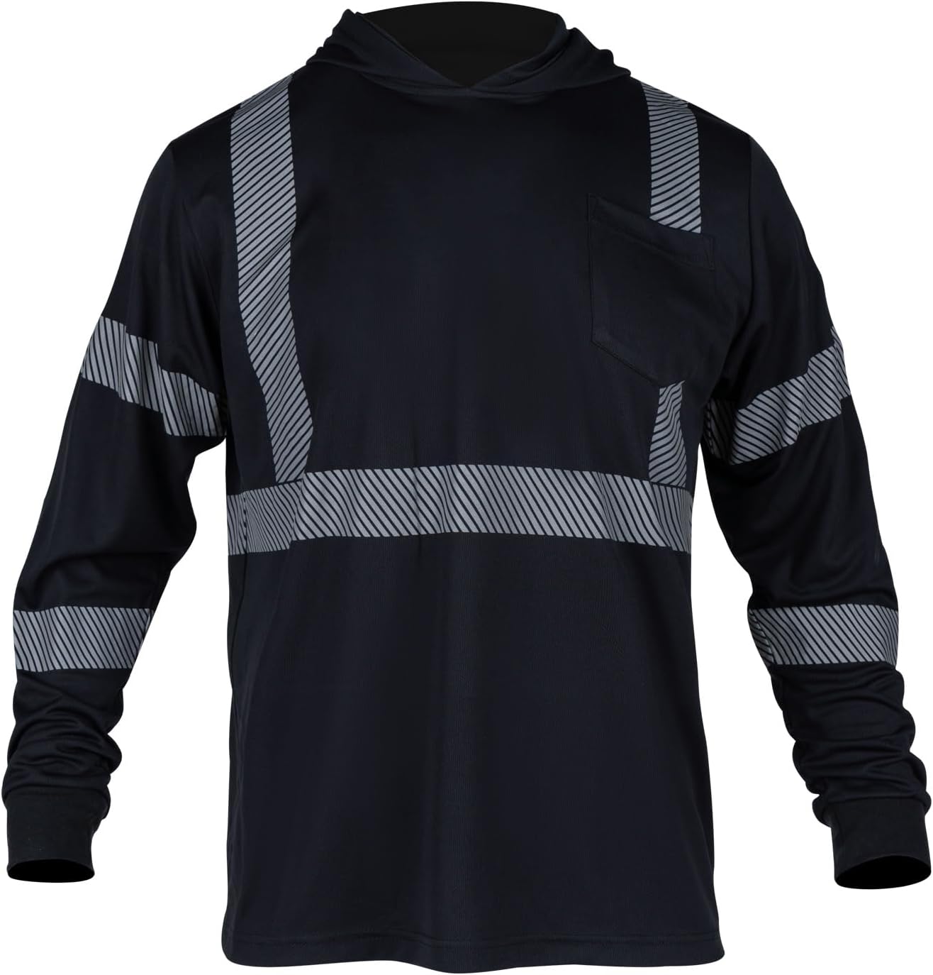 FONIRRA Safety Reflective High Visibility Long Sleeve T Shirts with Hood for Men Construction Work ANSI Class 3 - Image 2