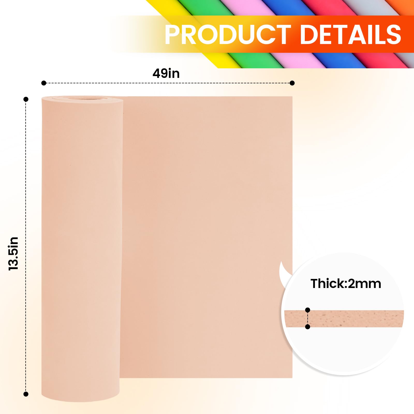 Pacco 2 Bianco Schiuma EVA 6mm, MEARCOOH 150cm*90cm Grande Gomma EVA Cosplay, EVA Foam densità 86kg/m3 per costume Cosplay, artigianato, progetti fai da te (2PCS 6mm Bianco