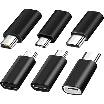 USB C adapter Pack of 6 USB C to Mini USB adapter Micro USB to USB C adapter compatible with laptops LG Mobile Phones etc