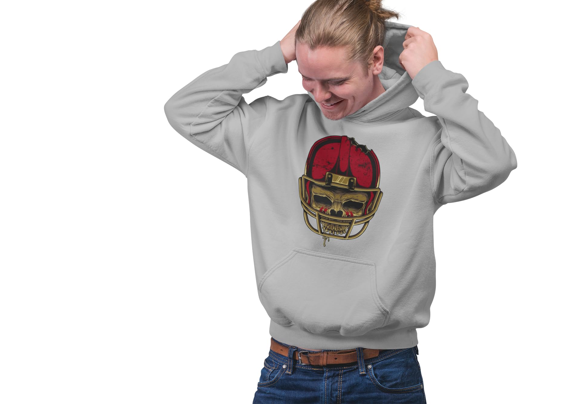 knut Fashion & Streetwear Męska bluza z kapturem, czaszka i kości krzyżowe, futbol amerykański, rozm. XS-5XL