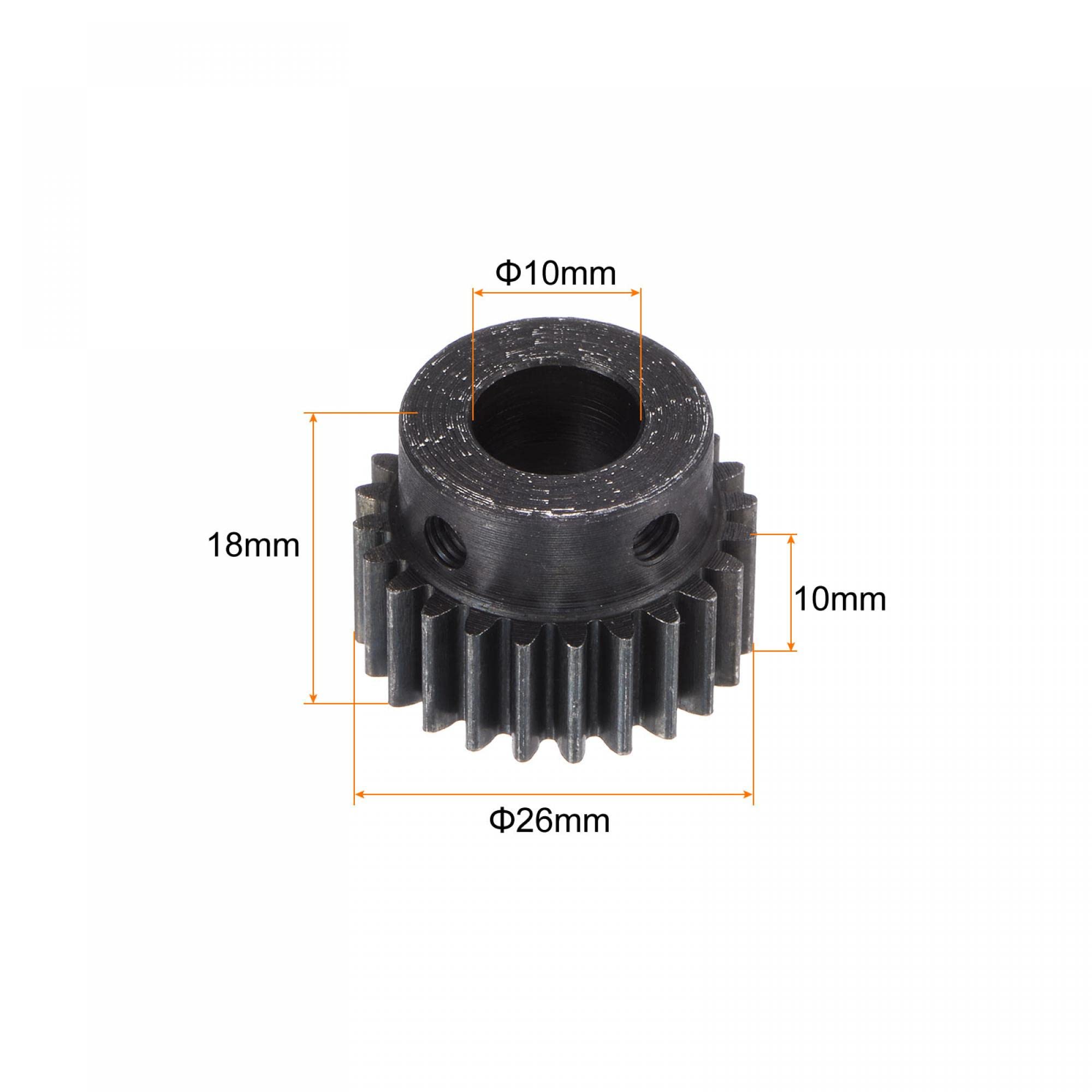 Pignon Engrenage Mod 1 24T 10mm Acier Trempé - Sourcing Map Pour RC Voiture, Camion, Buggy
