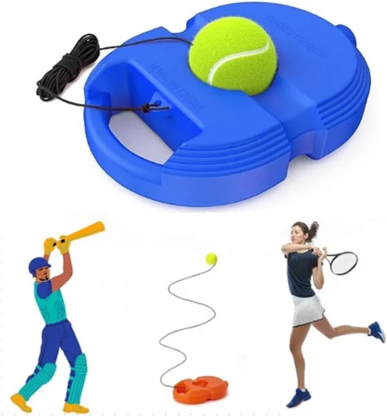 TEKCOOL Table Tennis Trainer Toys for Kids & Adults | Rackets and Balls Base Training Practice Set | Outdoor Indoor Games for Boys & Girls