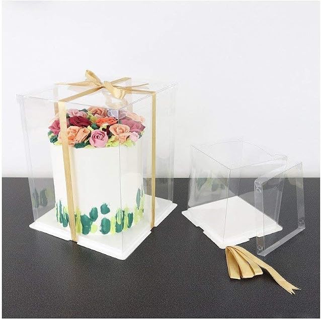 PME CCB14 Crystal Cake Box 35cm / 14", White