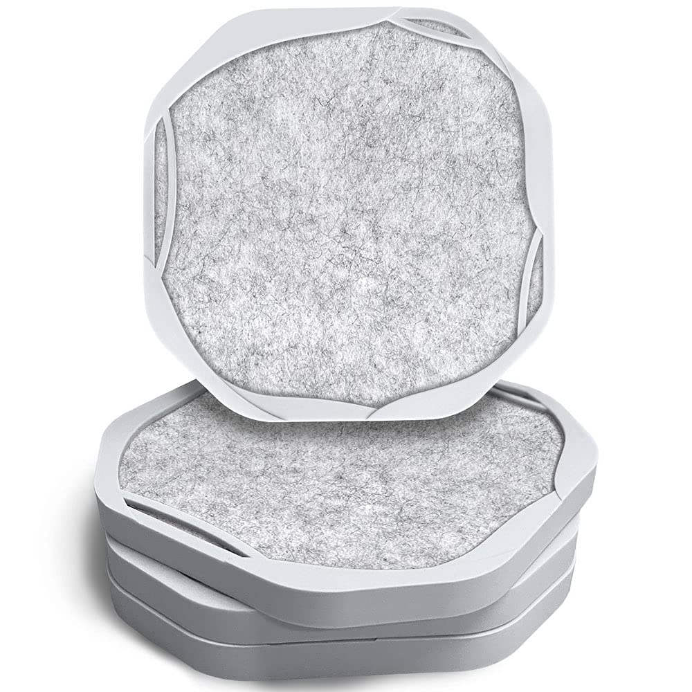 UMIRRO Grey Coasters for Drinks Absorbent, Large Cup Coasters for Tabletop Protection, Unique Table Mats for Farmhouse, Bar, Office & Home | Non-Stick to Cup, Non breakable | Solid Gray Set of 4