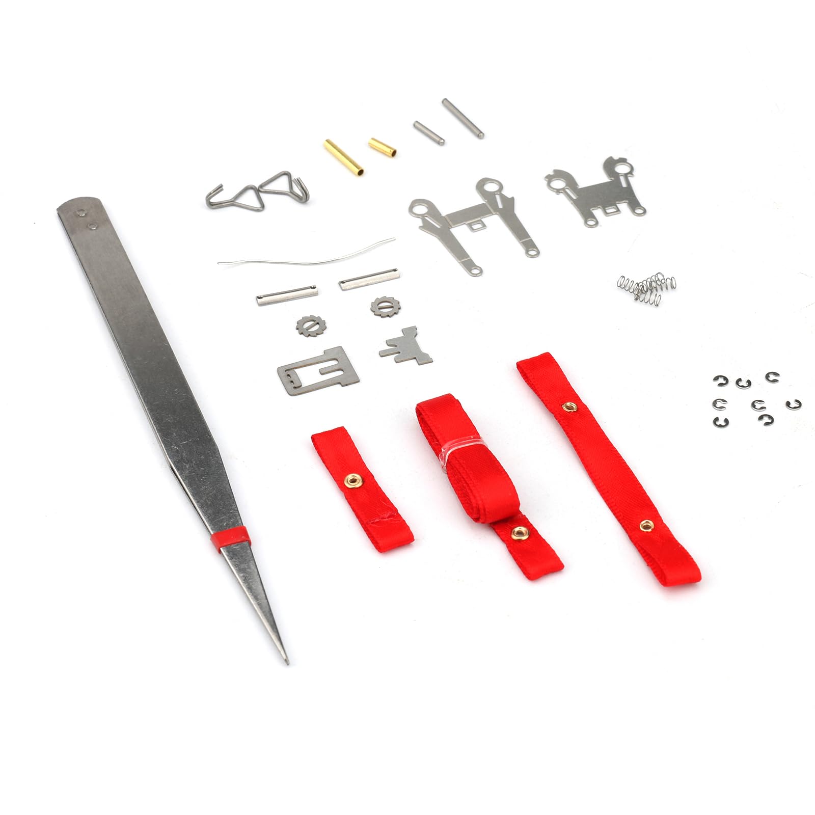 NUHFUFA 1 Kit of Simulation Cargo Rope Tightener for 1/14 Tamiya Trailer RC Truck, Tire Binding Belt Tie-up Strap DIY RC Car Accessories(Red)