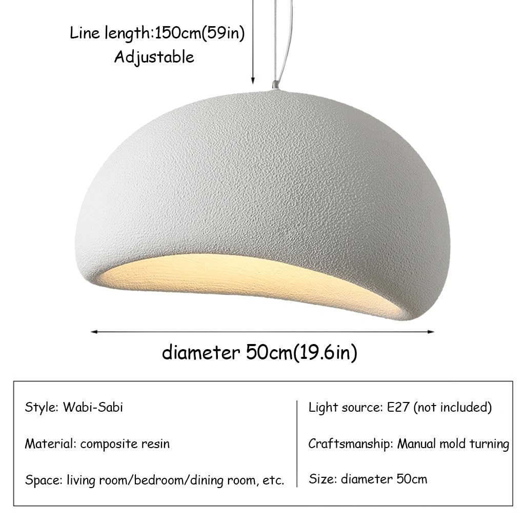 Nowoczesna Lampa Wisząca Japoński Styl Wabi-Sabi E27 Biały Kreatywny Żyrandol Stół Do Jadalni Lampa Wisząca Oświetlenie Wewnętrzne Regulowana Dekoracja Domu Do Jadalni Światło Wyspy Kuchennej(A,