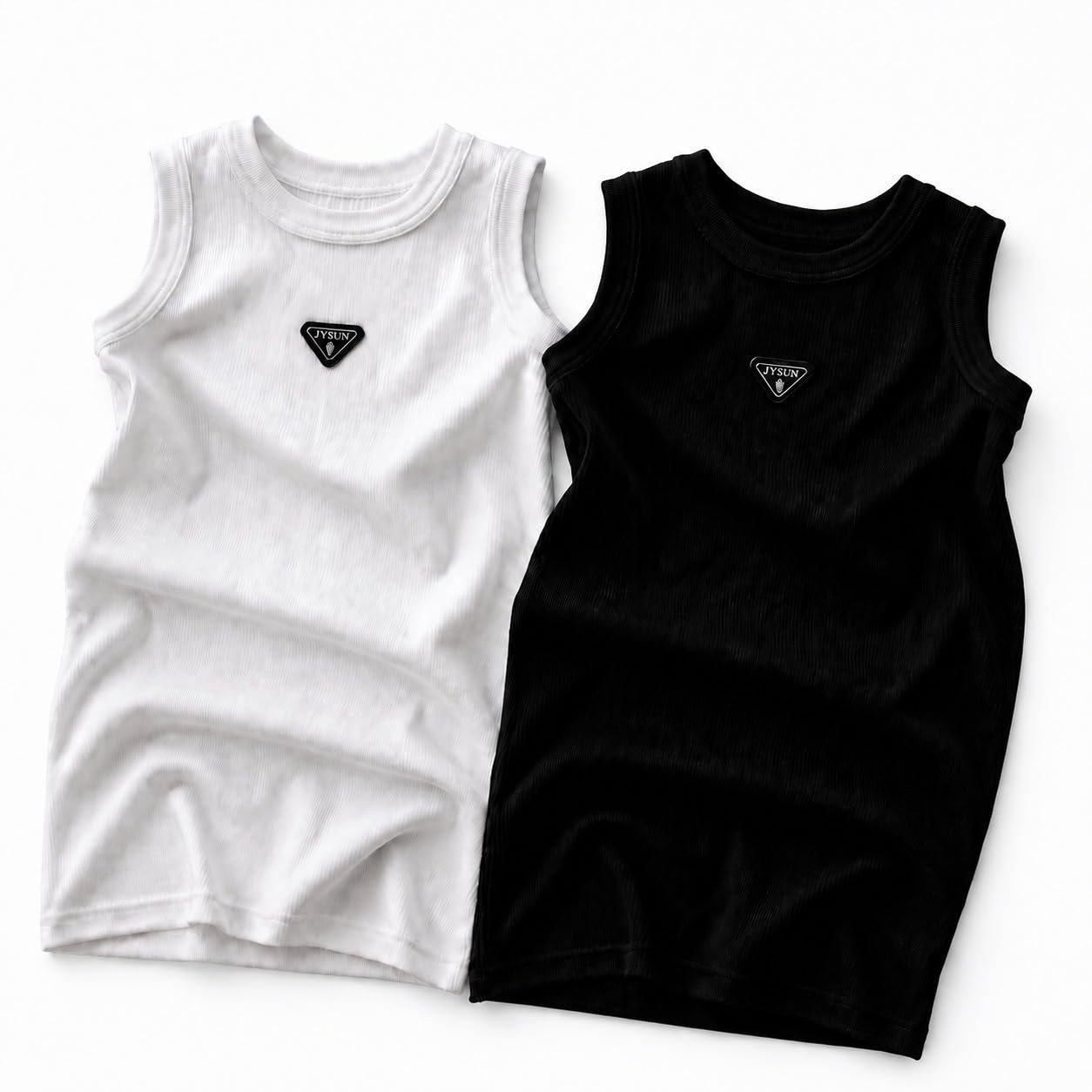 Men’s Ribbed Sleeveless Tank Top Pack of 2 | Black & White Cotton Gym Vest | Round Neck Casual Workout Muscle Tee for Men-picture-23