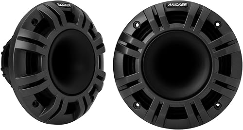 Miniatura 8 de KICKER 48KMXL65 6.5" 4-Ohm RGB-LED KMXL Altavoces coaxiales marinos cargados con bocina, par