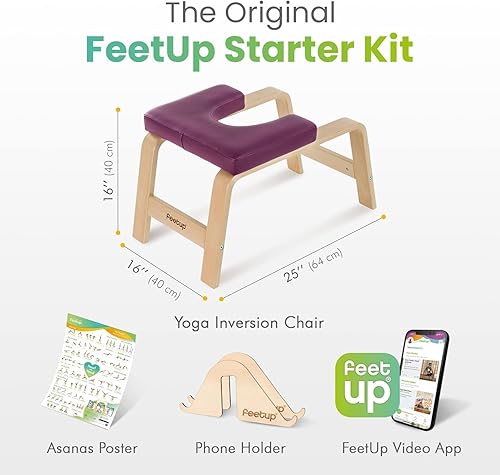 Miniatura 2 de FeetUp - El banco original para parada de cabeza de yoga, banco entrenador vegano para parada de manos y soporte, equipo de inversión de