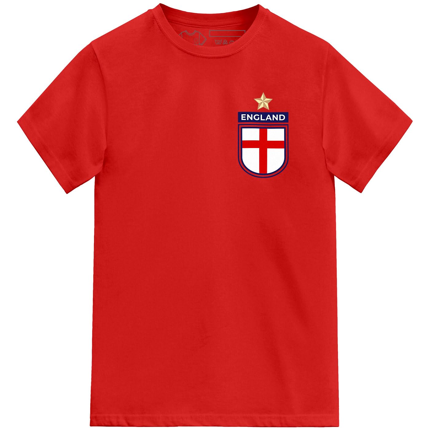 Kids England Football Tshirt Cup Team Game Shield Design (Red, 12-13 Years)