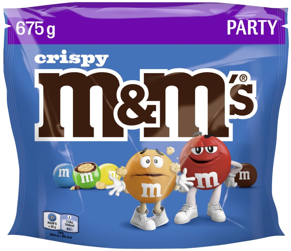 M&M´S Crispy 4x 675g (2700g) Schokolinsen I Knusperreiskern in Milchschokolade mit Zuckerüberzug