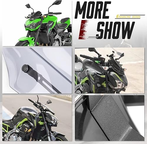 Miniatura 6 de Deflector de viento de motocicleta para Z900 17-19 Touring Winscreen Protector de visera Pare-brise compatible con K-awasaki Z 900 Z-900 2017 2018
