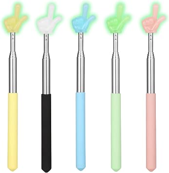 Hianjoo 5 PCS Extendable Pointer Finger Stick for Classroom | Teacher Pointer Finger Tools, Mini Retractable Hand Finger Pointers Stick for Whiteboard, Blackboard, Presentation