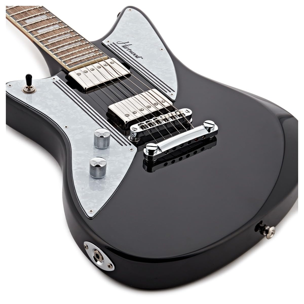 Hartwood Caricatore di chitarra elettrica per mancini, Jet Nero | Humbucker con Push-Pull per Varietà Tonale, Manico Acero Tostato con Finitura Satinata, Mancina, Jet Black
