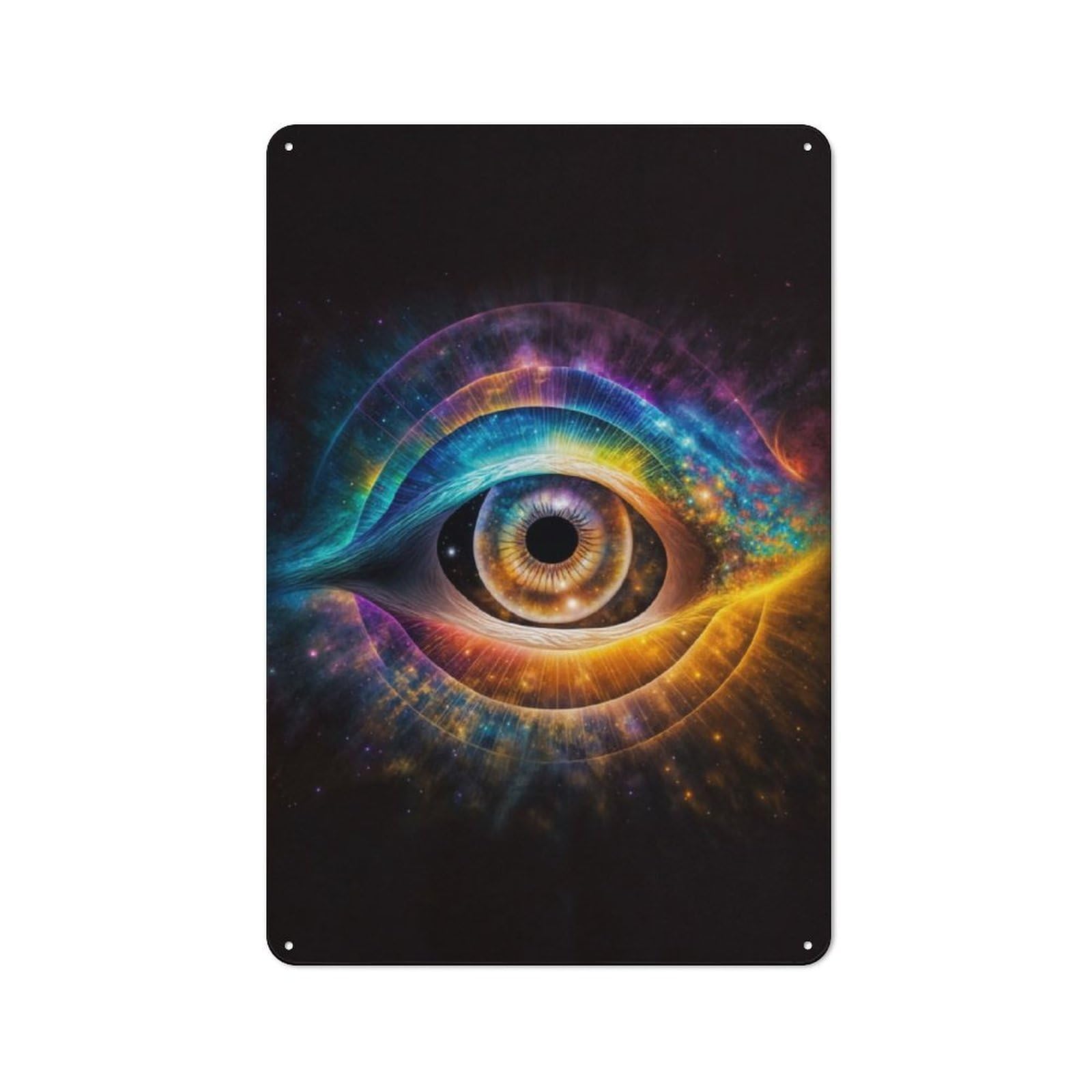 Junmoney Eye Of The Sky Metal Plaque 30X20cm With For Pub Or Café, Rustic Decor, For Garage, Workshop And Man Cave Decoration